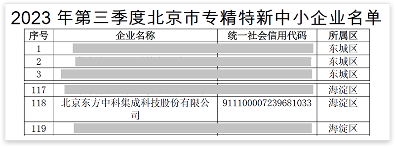 9965必赢棋官方网站版下载获得北京市2023年第三季度专精特新中小企业的称号