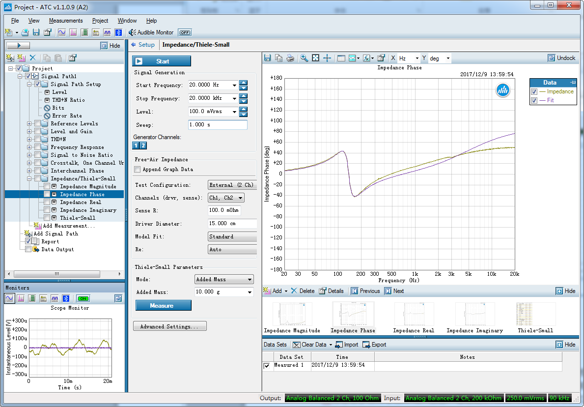 爱普泰科 IMP2 阻抗盒软件测试界面