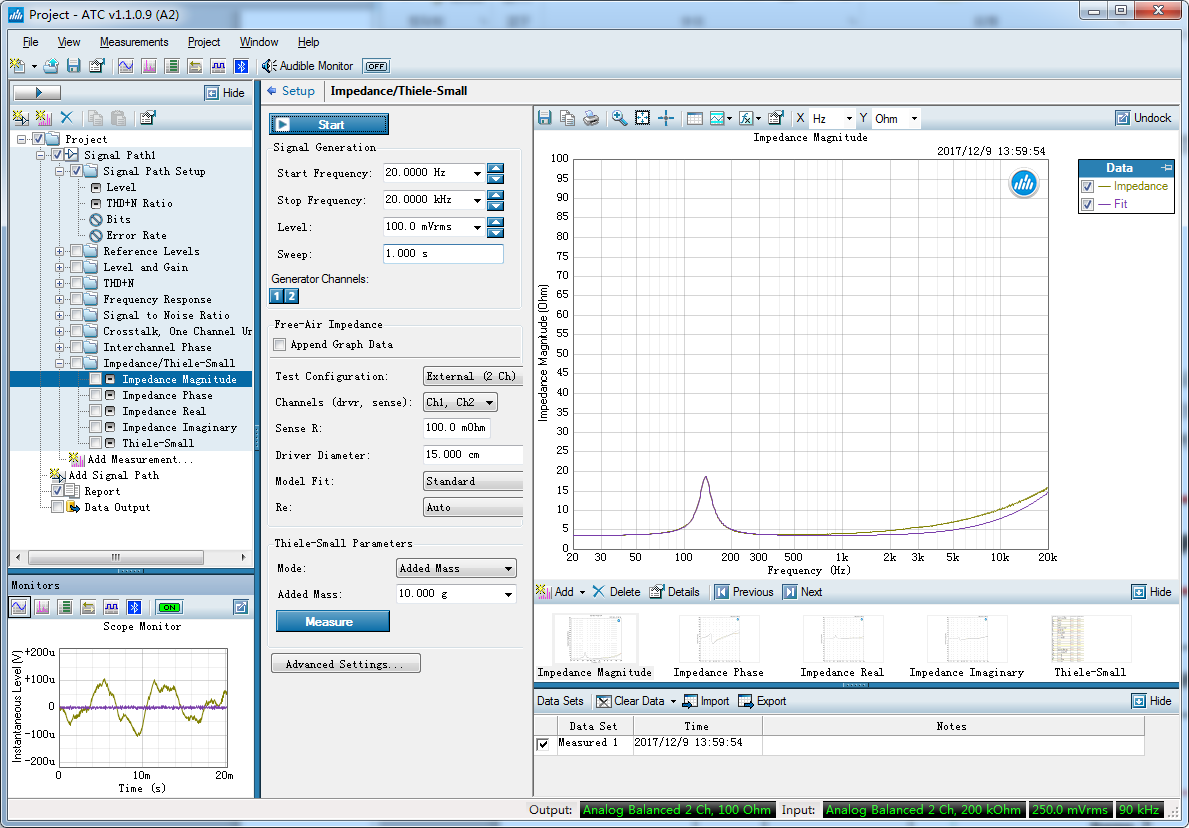 爱普泰科 IMP2 阻抗盒软件测试界面