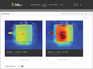 Comparing two IR images on Fluke Connect? Assets software