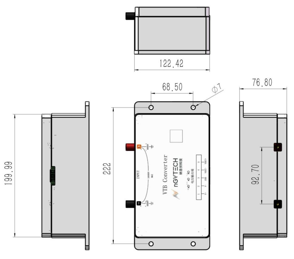 差分电压传感器6KV/8KV的外形尺寸