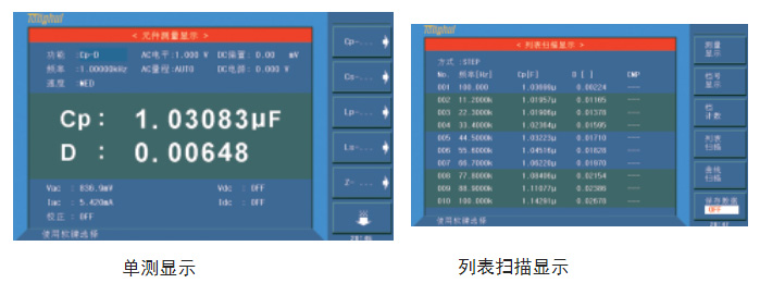 同惠 TH2836 高频LCR数字电桥功能与界面