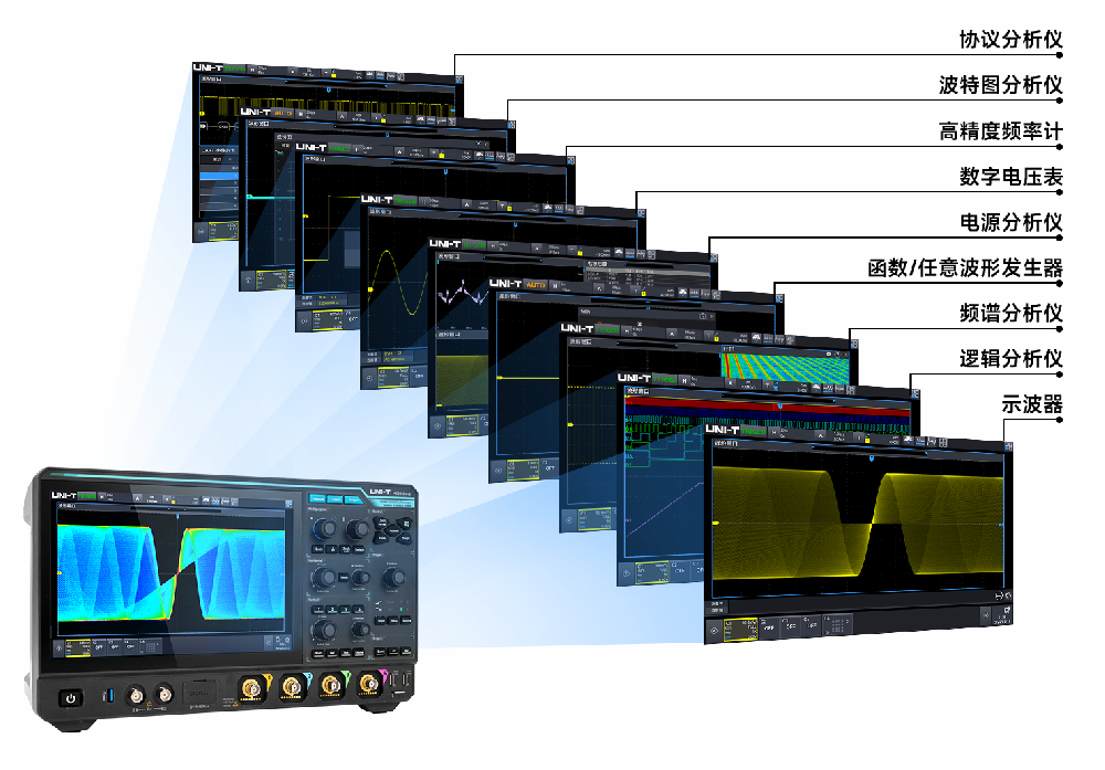 UNI-T MSO3000HD系列示波器九合一集成示波器